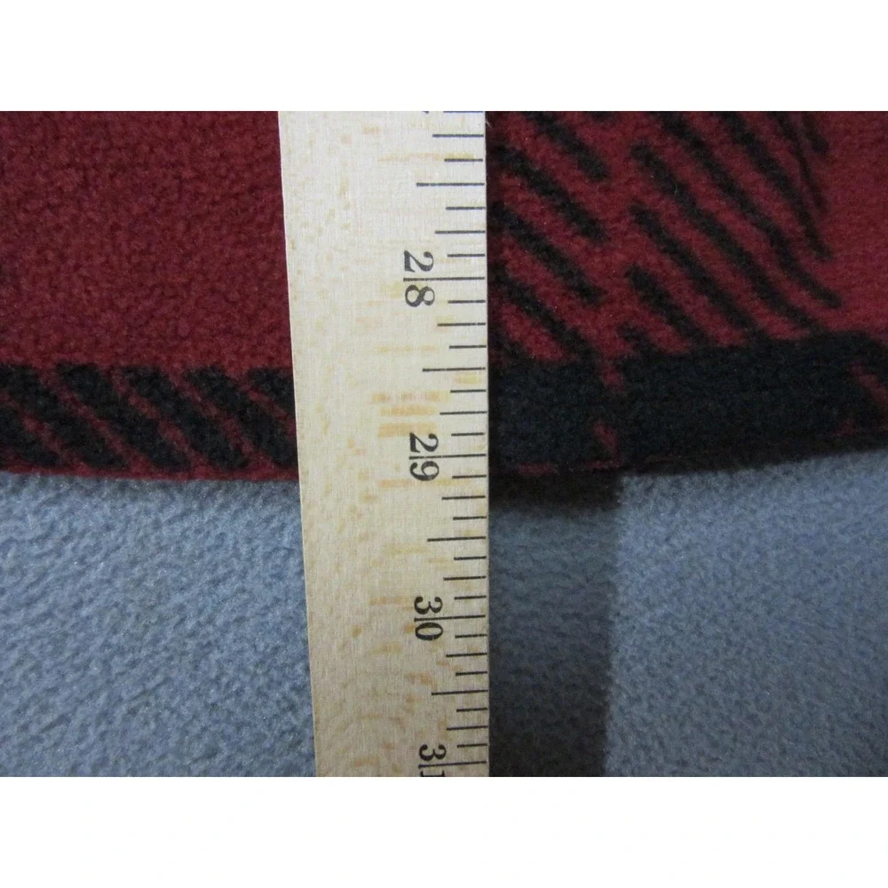 True Religion Shacket Mens Large Red Plaid Polar Fleece Thermal Snap Jacket
